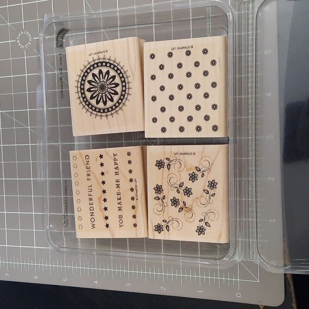 Boho Backgrounds Wood mounted rubber stamp set